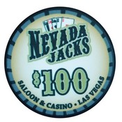 Nevada Jacks Saloon Series Ceramic 10 Gram Poker Chip $100, AGNJS-100